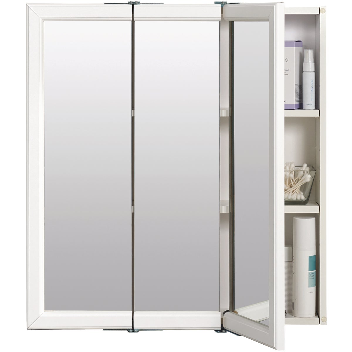 Zenith Zenna Home White 24 In. W x 28 In. H x 6 In. D Tri-View Surface Mount Medicine Cabinet