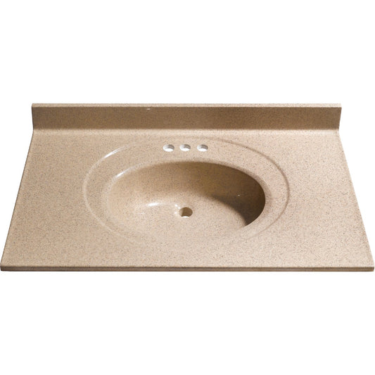 Bertch 37 In. W x 22 In. D Sand Faux Granite Vanity Top with Oval Bowl