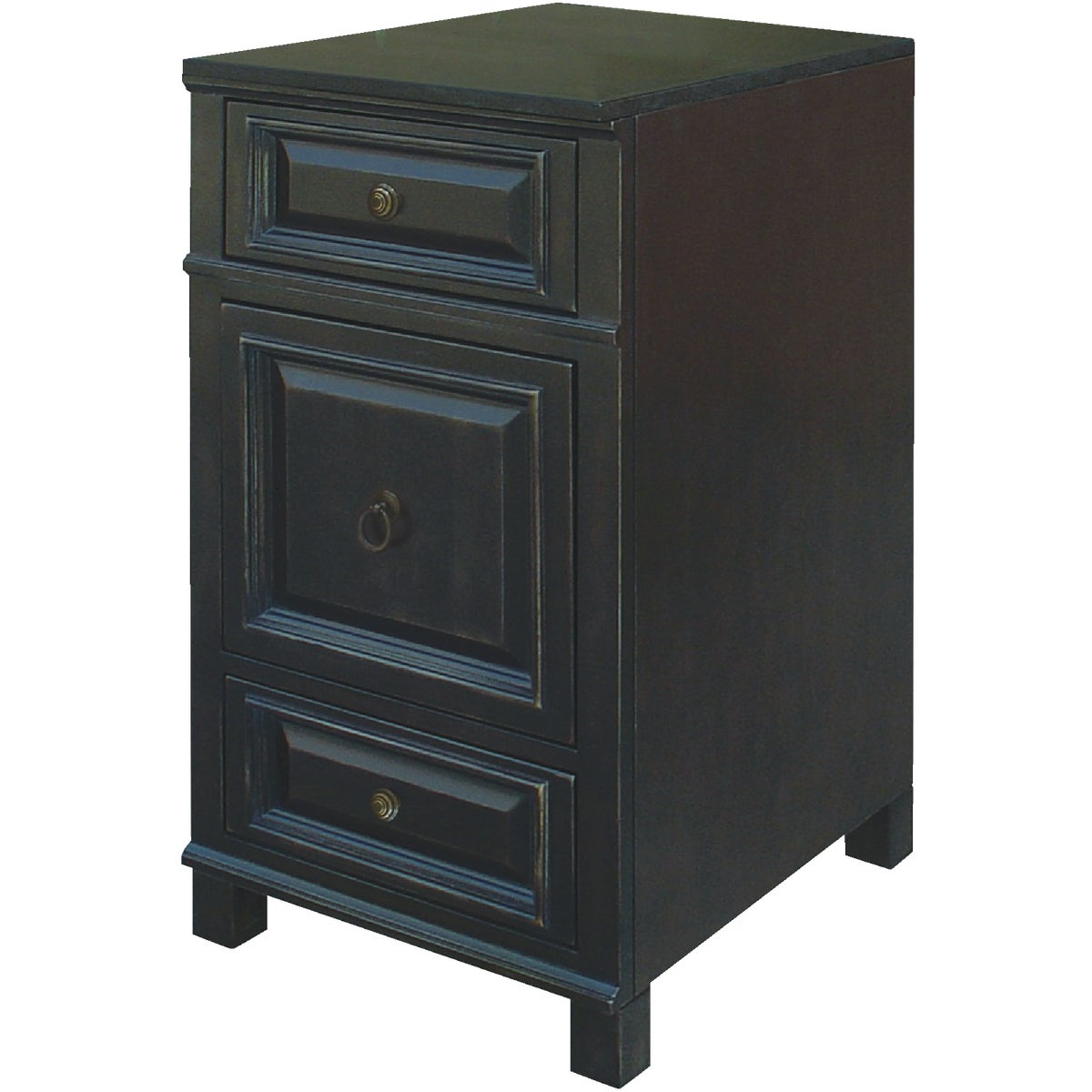 Sunny Wood Barton Hill 18 In. W x 34 In. H x 21 In. D Black Onyx Linen Cabinet Base