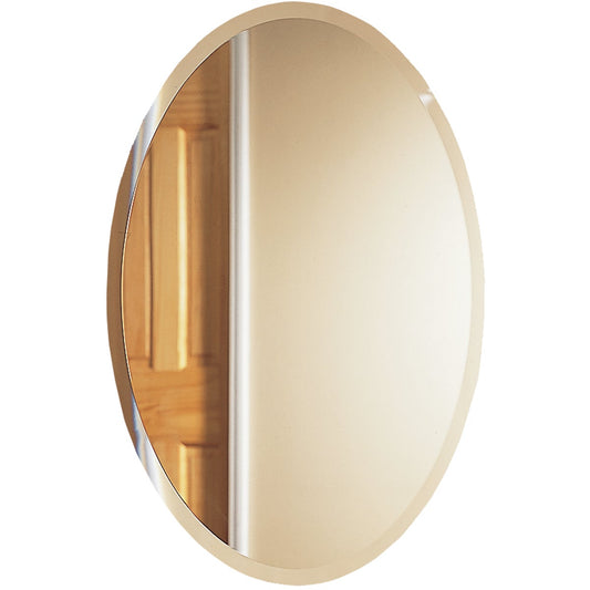 Zenith Frameless Beveled 21 In. W x 31 In. H x 4 In. D Single Mirror Surface Mount Oval Medicine Cabinet