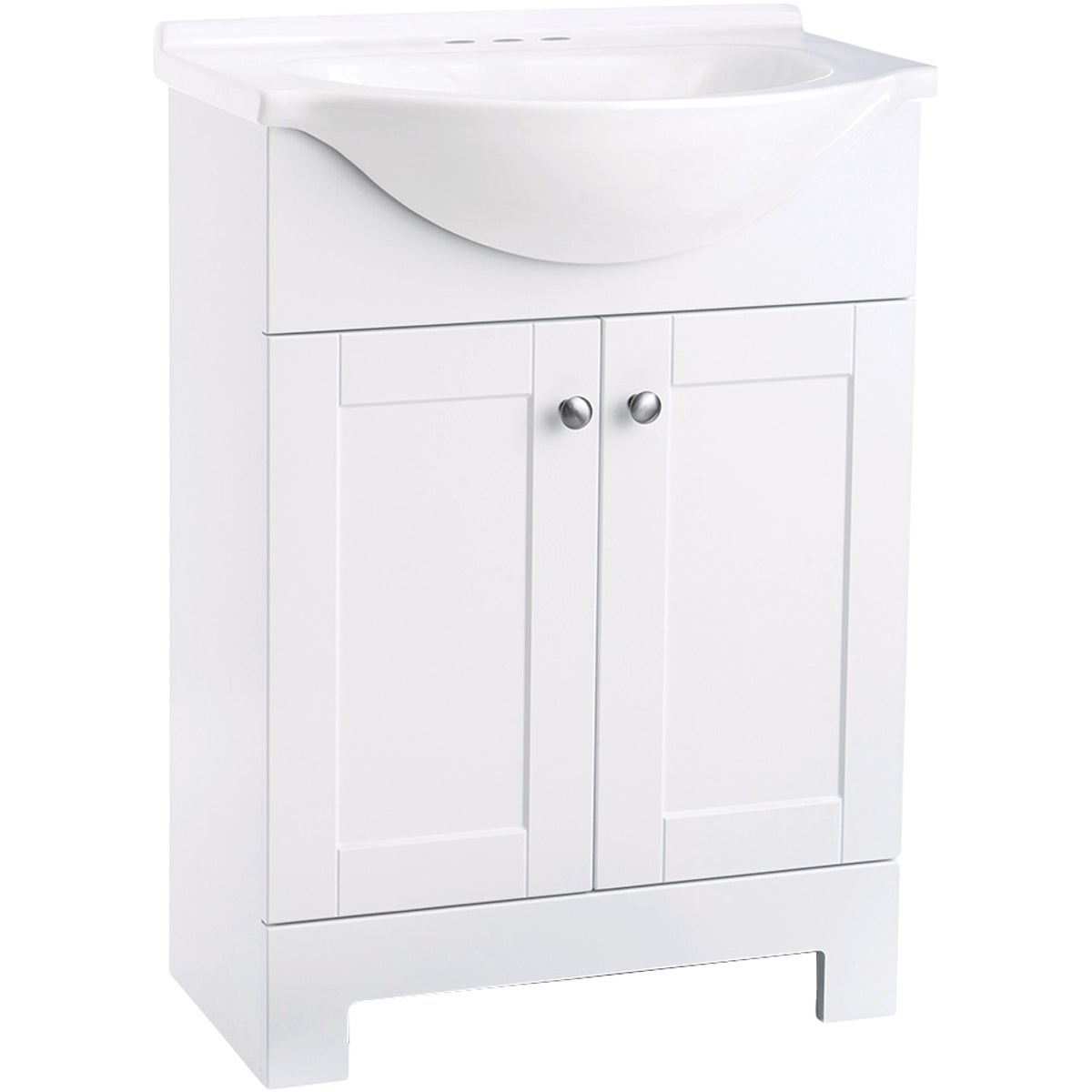 Continental Cabinets European White 24 In. W x 33-1/2 In. H x 12-1/2 In. D Vanity with White Cultured Marble Top