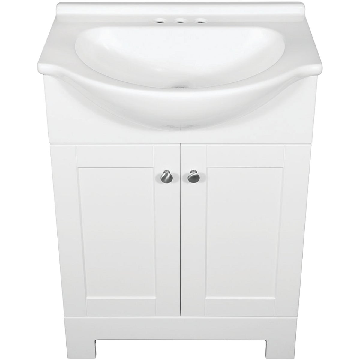 Continental Cabinets European White 24 In. W x 33-1/2 In. H x 12-1/2 In. D Vanity with White Cultured Marble Top