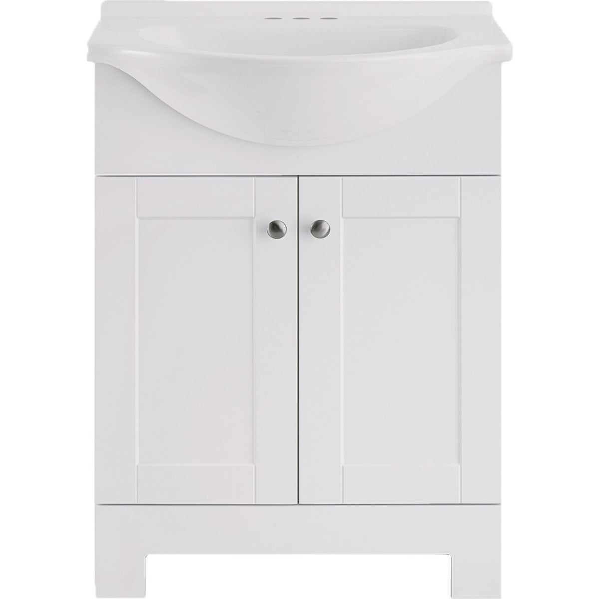 Continental Cabinets European White 24 In. W x 33-1/2 In. H x 12-1/2 In. D Vanity with White Cultured Marble Top