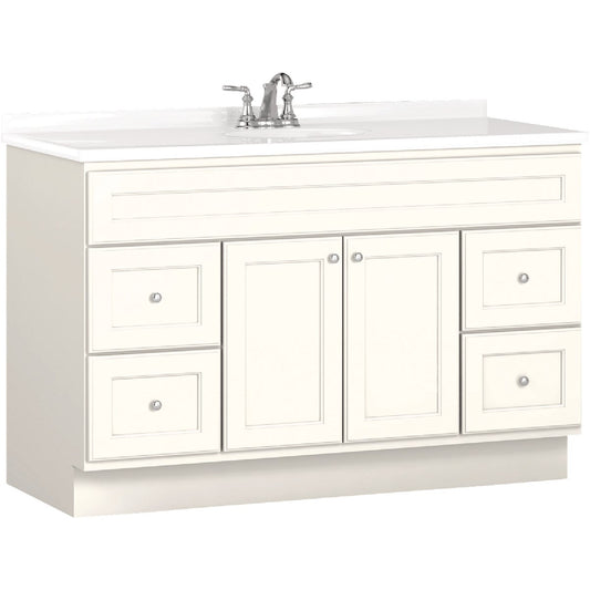 Bertch Northbrook 48 In. W x 34-1/2 In. H x 21 In. D White Vanity Base, 2 Door/4 Drawer