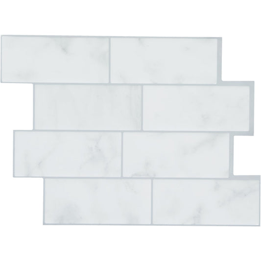 Smart Tiles Approx. 9 In. x 11 In. Glass-Like Vinyl Backsplash Peel & Stick, Metro Carrera Subway Tile (6-Pack)