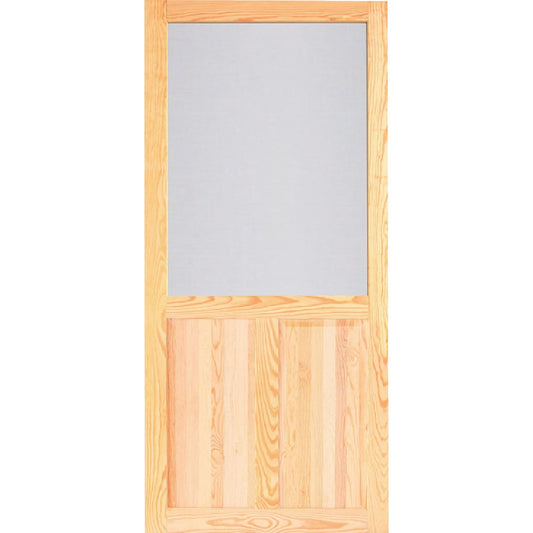 Screen Tight Pioneer 32 In. W x 80 In. H x 1 In. Thick Natural Wood Screen Door