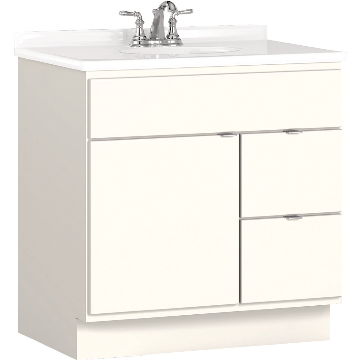 Bertch Riverside 30 In. W x 34-1/2 In. H x 21 In. D White Vanity Base, 2 Door/2 Drawer