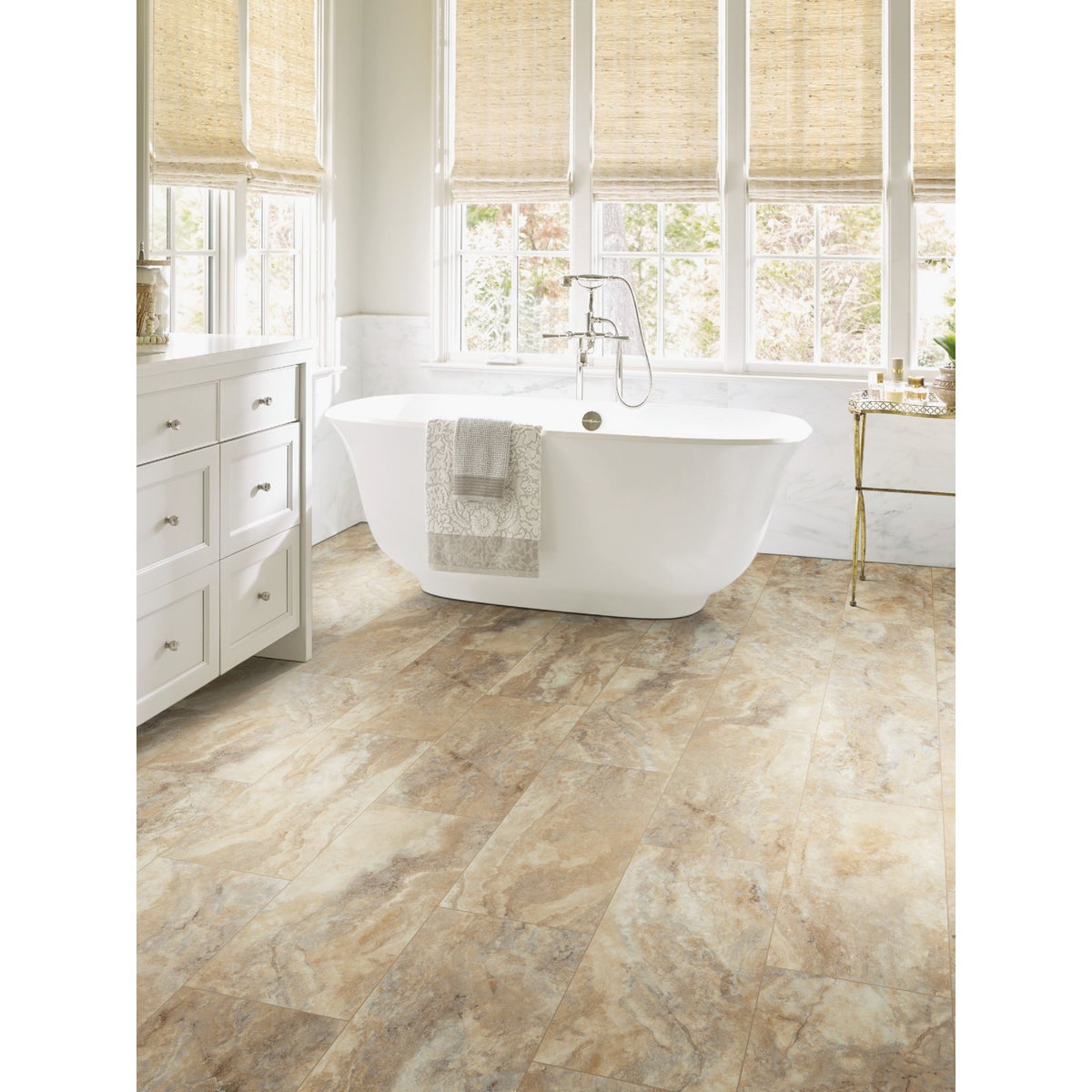 Floorte Pro Paragon Tile Plus Clay 12 In. x 24 In. Vinyl Floor Tile (15.83 Sq. Ft./Box)