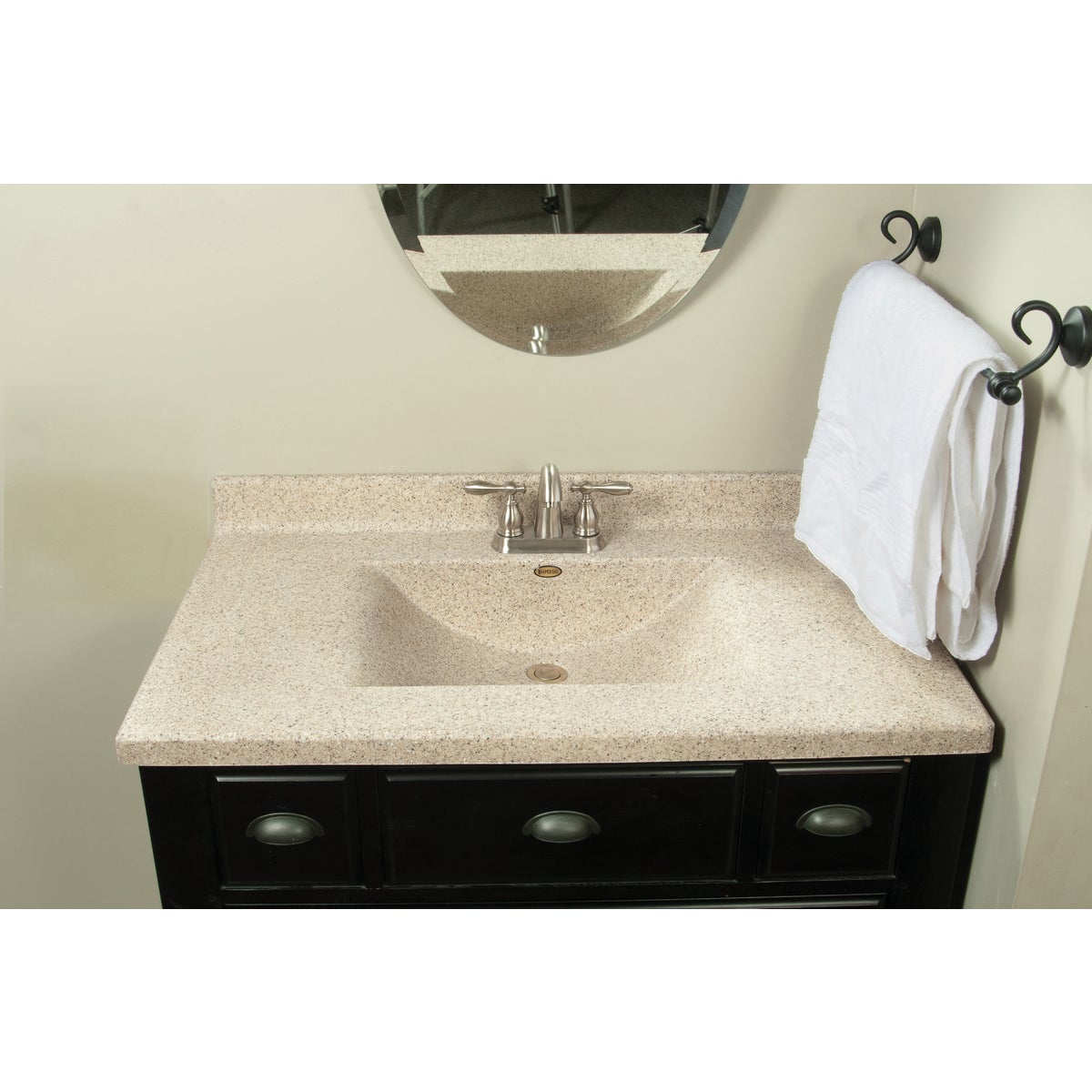 Imperial Marble 37 In. W x 22 In. D Cappuccino Faux Granite Vanity Top with Wave Bowl