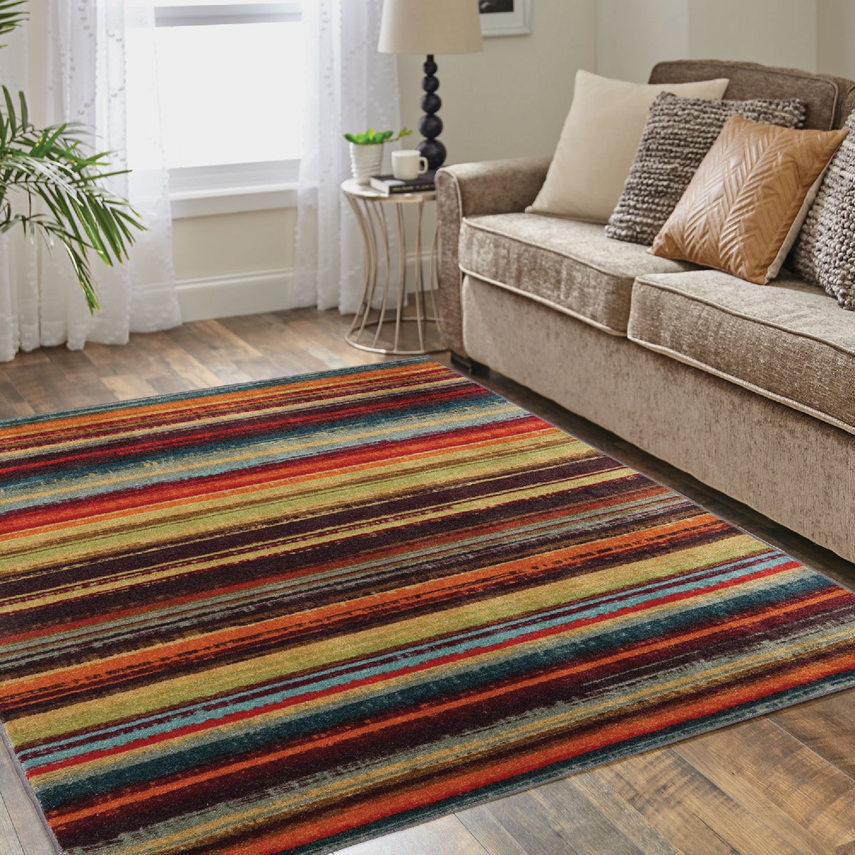 Mohawk Home Boho Stripe Multi-Color 5 Ft. x 8 Ft. Area Rug