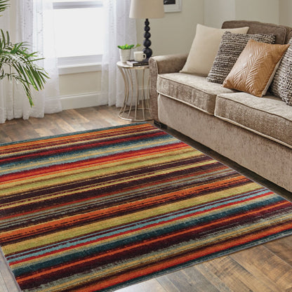 Mohawk Home Boho Stripe Multi-Color 5 Ft. x 8 Ft. Area Rug