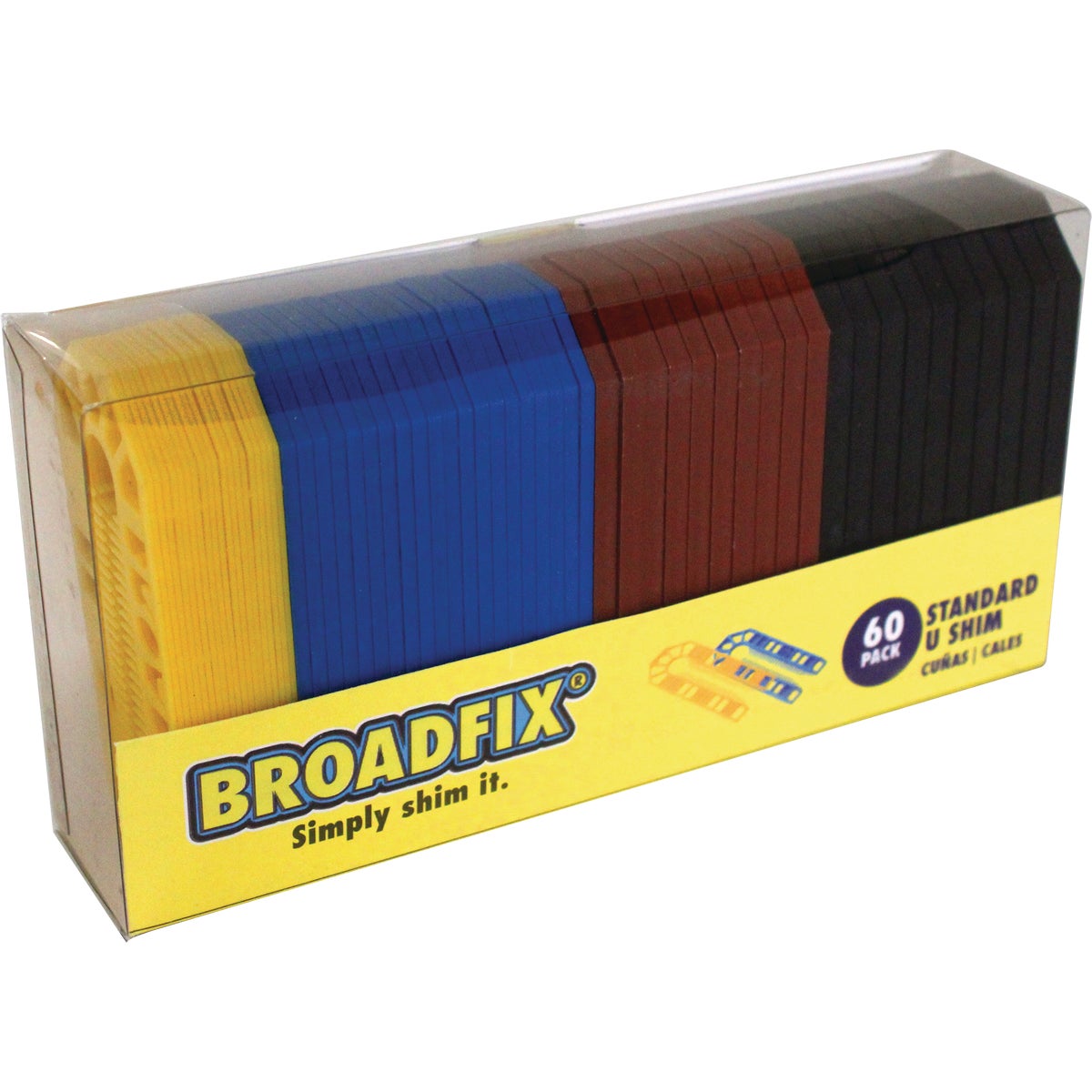 Broadfix 4 In. L Polypropylene Standard U Shim, Assorted Thicknesses (60-Count)