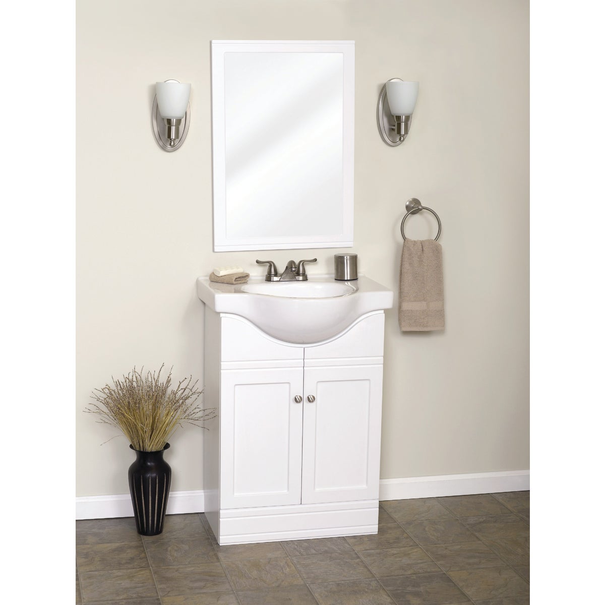 Design House Shorewood White 24 In. W x 30 In. H Vanity Mirror