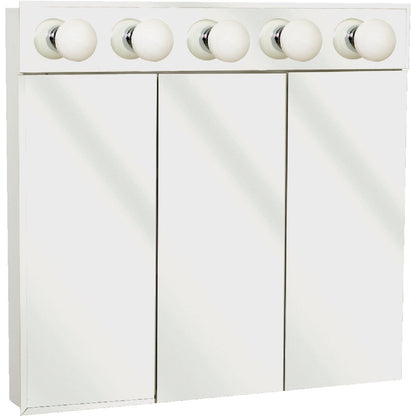 Zenith Frameless Beveled 30 In. W x 30 In. H x 4.88 In. D Tri-View Surface Mount Lighted Medicine Cabinet