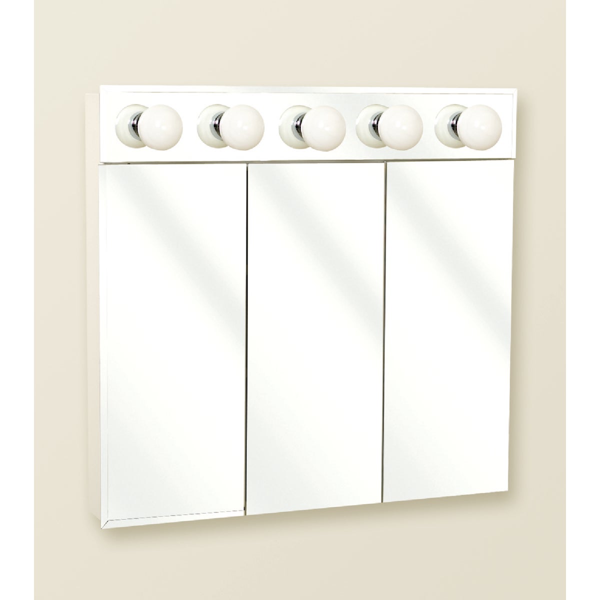 Zenith Frameless Beveled 30 In. W x 30 In. H x 4.88 In. D Tri-View Surface Mount Lighted Medicine Cabinet