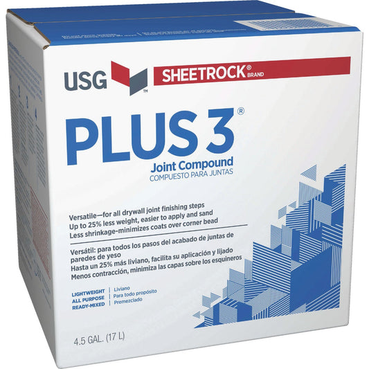 Sheetrock Plus 3 Pre-Mixed 4.5 Gal. Box Lightweight All-Purpose Drywall Joint Compound