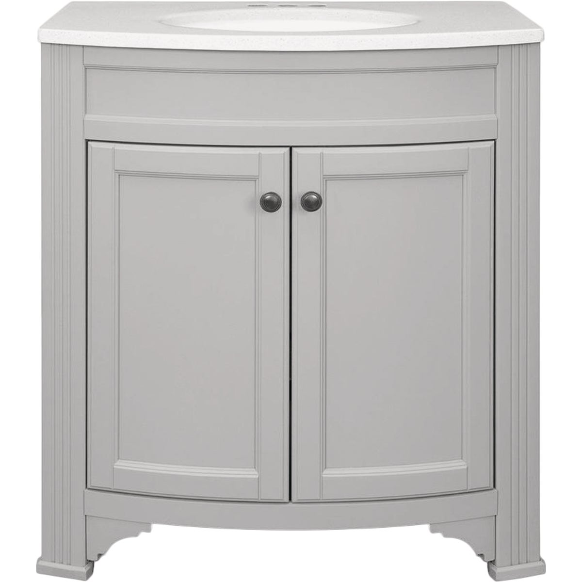 Continental Cabinets Duval Gray 30-1/2 In. W x 34-3/8 In. H x 18-3/4 In. D Vanity with Arctic White Top