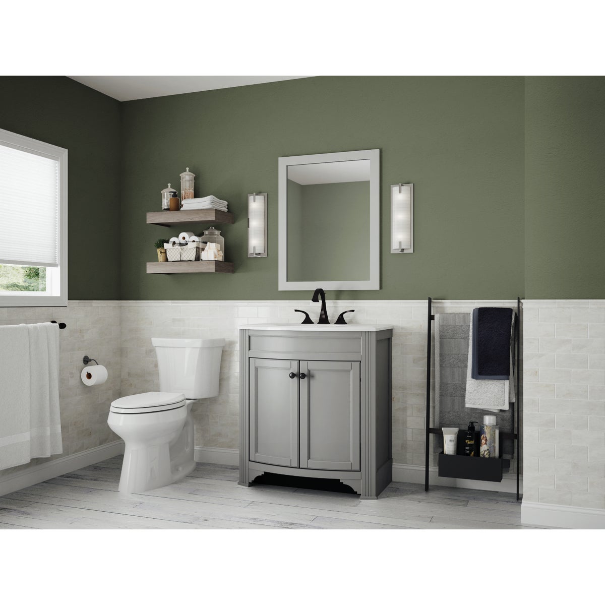 Continental Cabinets Duval Gray 30-1/2 In. W x 34-3/8 In. H x 18-3/4 In. D Vanity with Arctic White Top