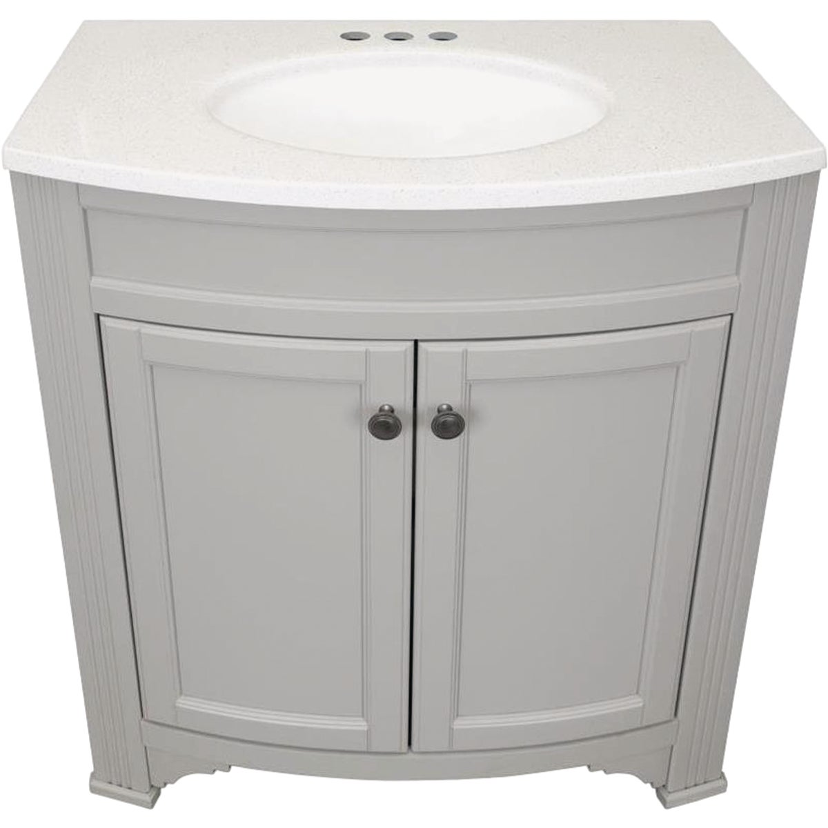 Continental Cabinets Duval Gray 30-1/2 In. W x 34-3/8 In. H x 18-3/4 In. D Vanity with Arctic White Top