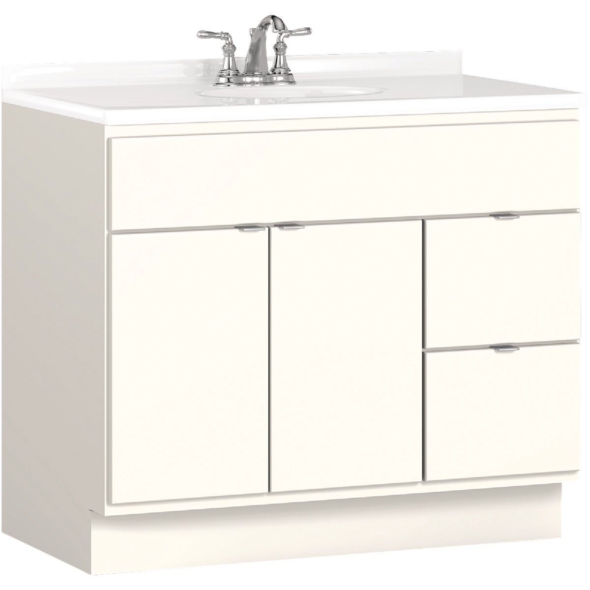 Bertch Riverside 36 In. W x 34-1/2 In. H x 21 In. D White Vanity Base, 2 Door/2 Drawer