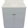 Modular Charleston Gray 30 In. W x 34-1/2 In. H x 18 In. D Vanity with White Cultured Marble Top