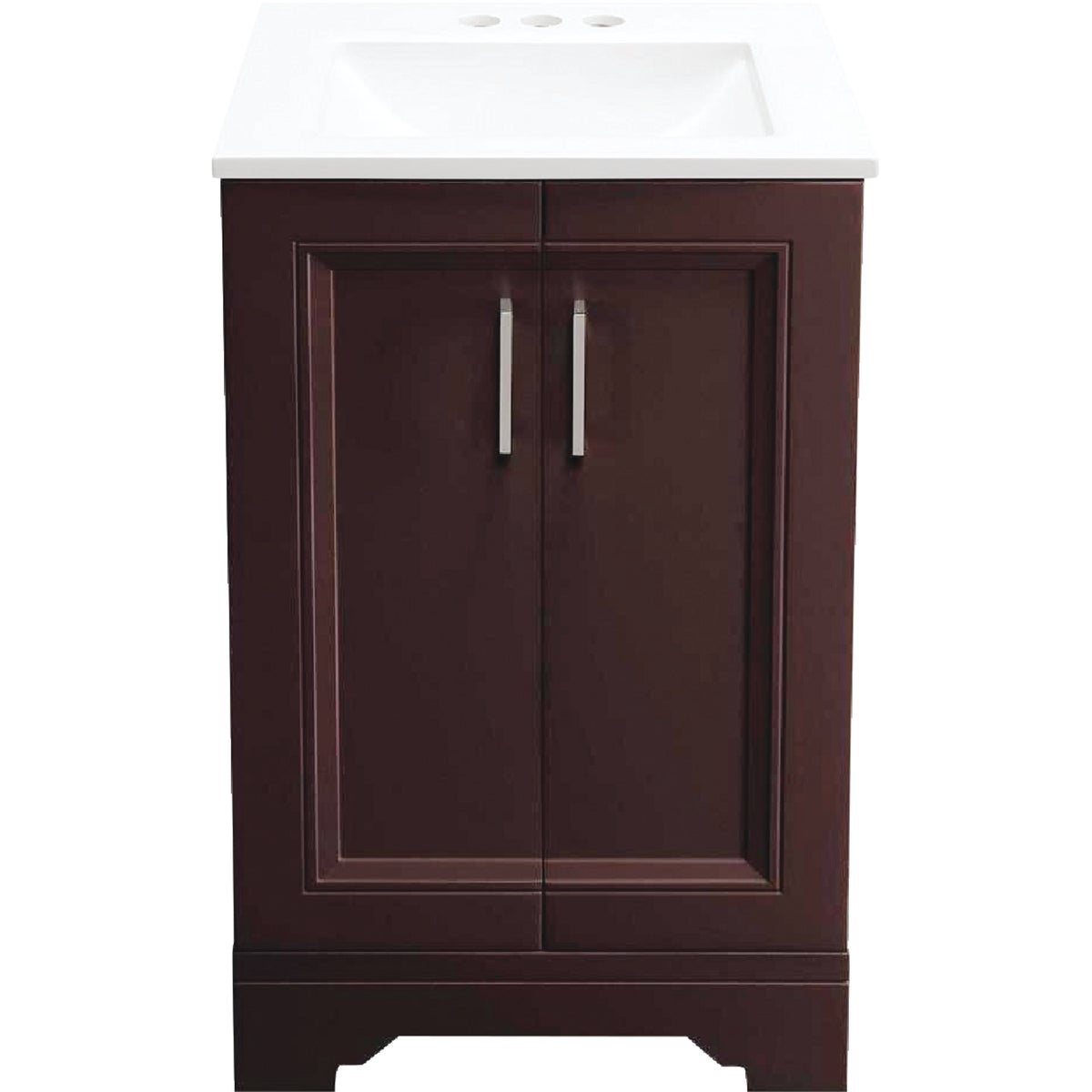 Continental Cabinets Waverly Espresso 18 In. W x 32 In. H Vanity with White Cultured Marble Top