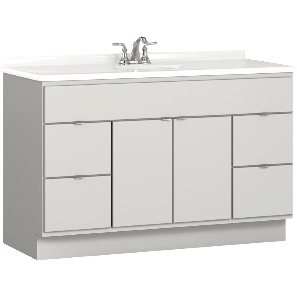 Bertch Riverside 48 In. W x 34-1/2 In. H x 21 In. D Lighthouse Vanity Base, 2 Door/4 Drawer