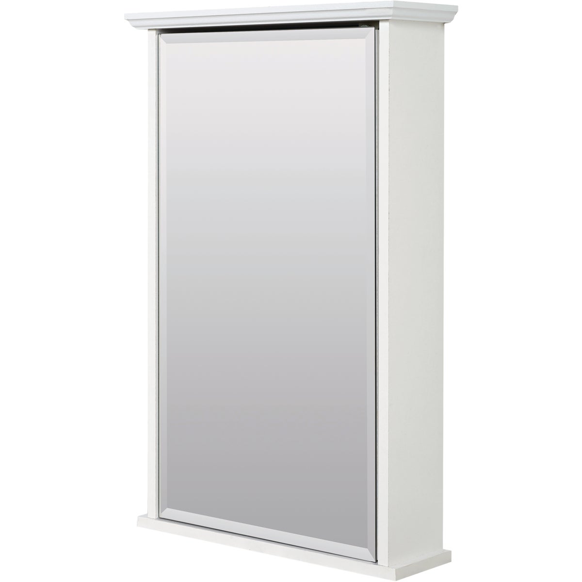 Zenith Zenna Home White 16 In. W. x 25 In. H. x 4.63 In. D. Single Mirror Surface Mount Crown Pediment Medicine Cabinet