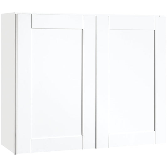 Continental Cabinets Andover Shaker 36 In. W x 30 In. H x 12 In. D White Thermofoil Wall Kitchen Cabinet