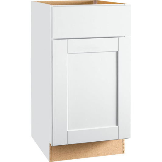 Continental Cabinets Andover Shaker 18 In. W x 34 In. H x 24 In. D White Thermofoil Base Kitchen Cabinet