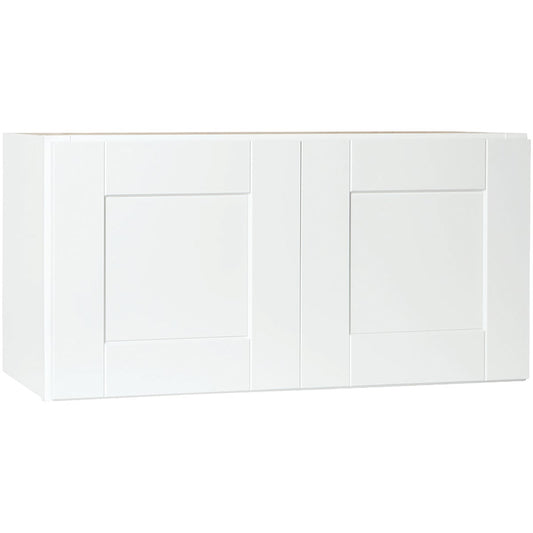 Continental Cabinets Andover Shaker 30 In. W x 15 In. H x 12 In. D White Thermofoil Bridge Wall Kitchen Cabinet