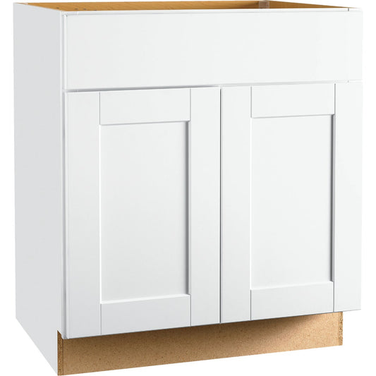 Continental Cabinets Andover Shaker 30 In. W x 34-1/2 In. H x 21 In. D White Vanity Sink Base