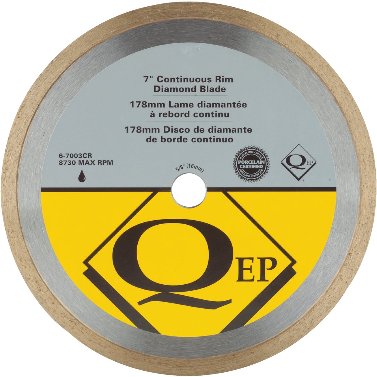 QEP 7 In. Continuous Rim Wet Cut Diamond Blade