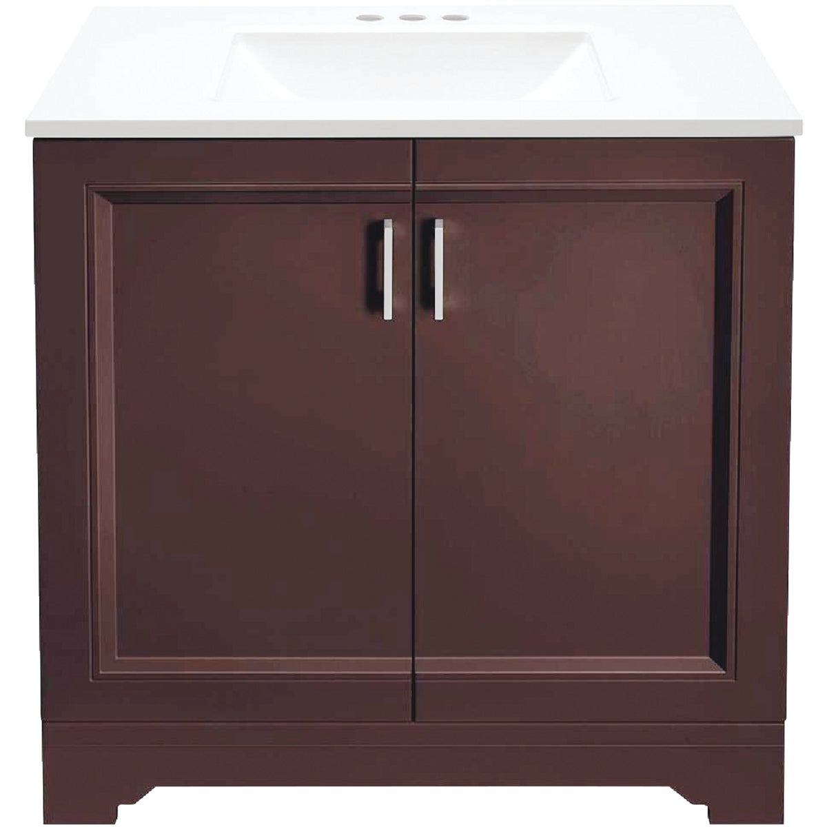 Continental Cabinets Waverly Espresso 30 In. W x 34 In. H Vanity with White Cultured Marble Top