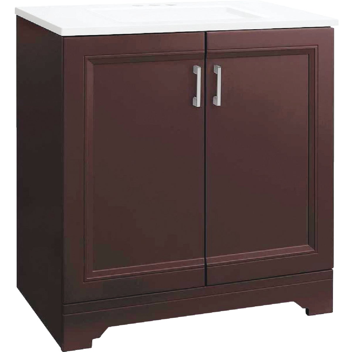 Continental Cabinets Waverly Espresso 30 In. W x 34 In. H Vanity with White Cultured Marble Top