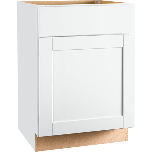 Continental Cabinets Andover Shaker 24 In. W x 34 In. H x 24 In. D White Thermofoil Base Kitchen Cabinet