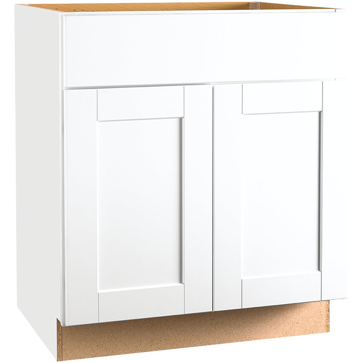 Continental Cabinets Andover Shaker 30 In. W x 34 In. H x 24 In. D White Thermofoil Base Kitchen Cabinet