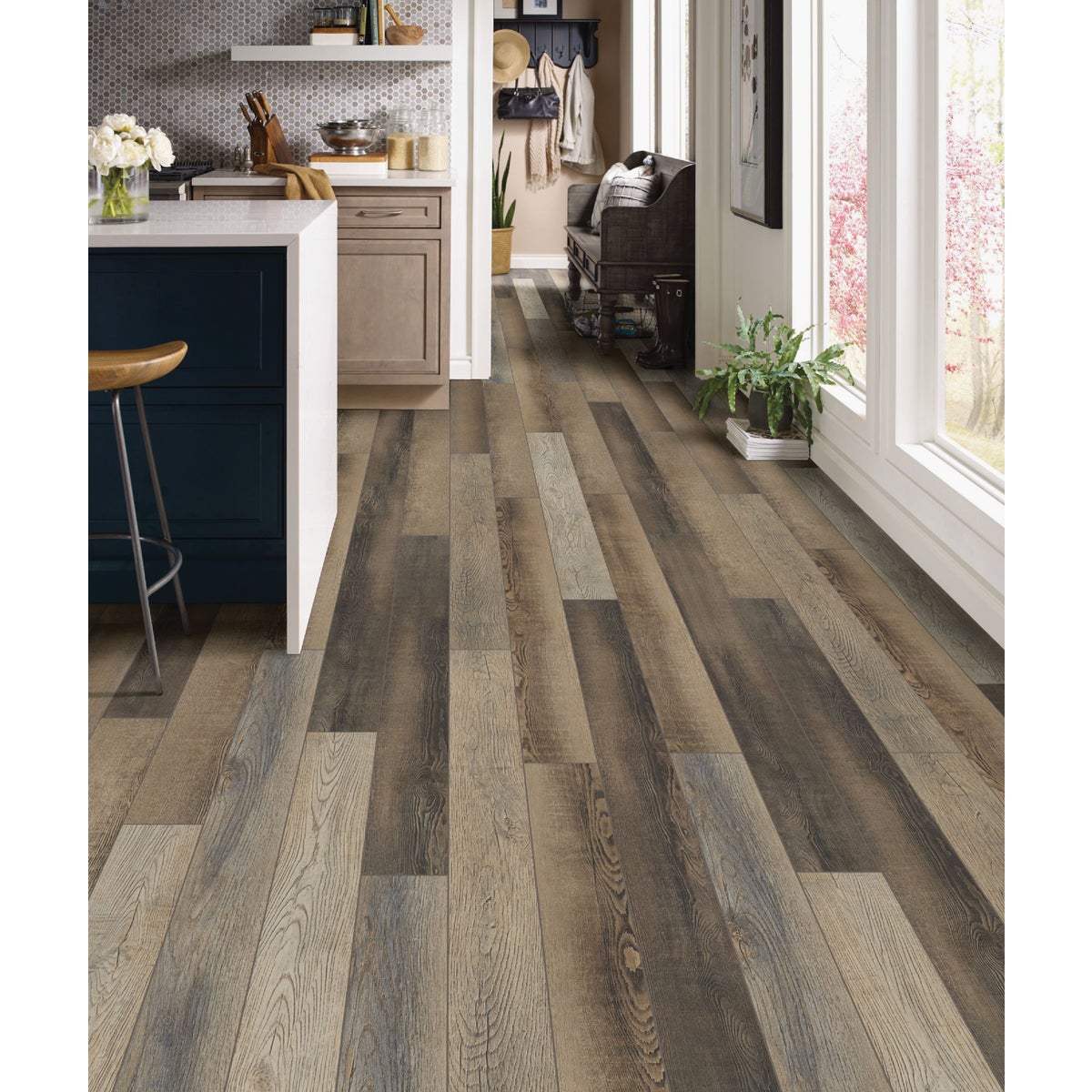 Floorte Pro Paragon Plus 5 In. x 48 In. Brush Oak Vinyl Floor Plank (15 Sq. Ft./Case)