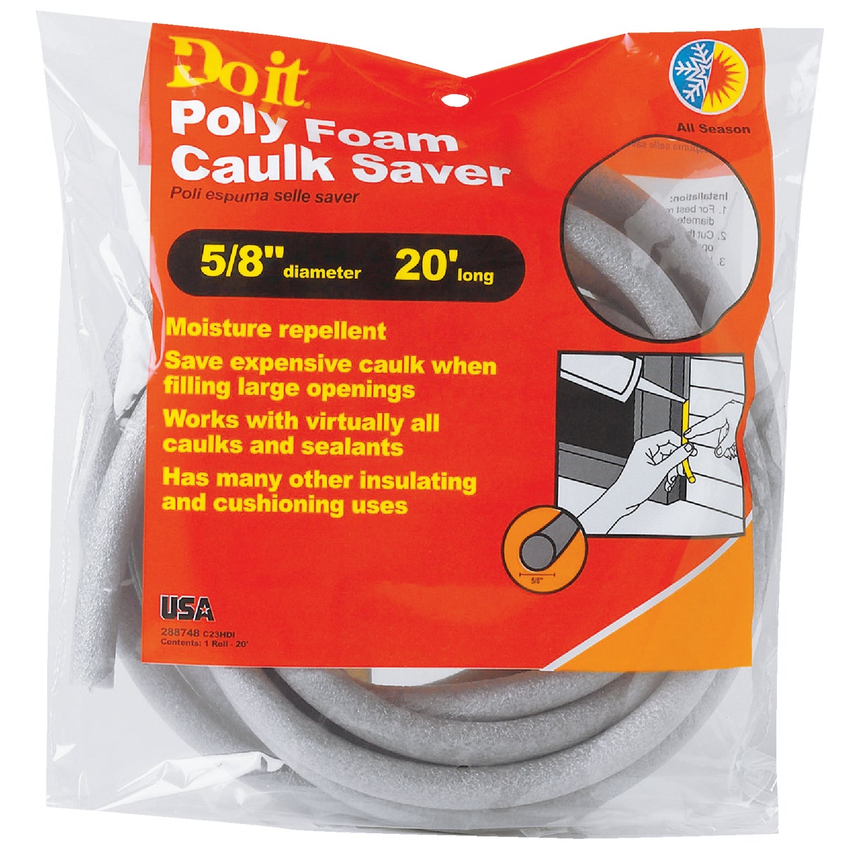 Do it 5/8 In. x 20 Ft. Gray Backer Rod