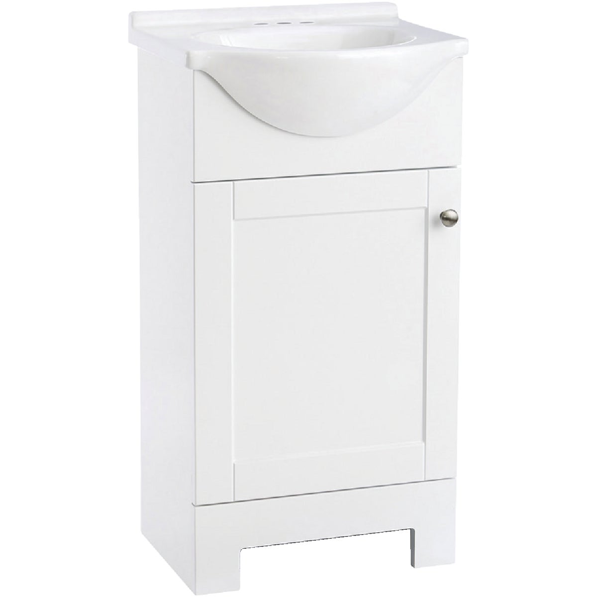 Continental Cabinets European White 18 In. W x 33-1/2 In. H x 12-1/2 In. D Vanity with White Cultured Marble Top