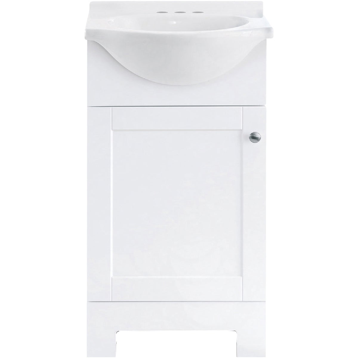 Continental Cabinets European White 18 In. W x 33-1/2 In. H x 12-1/2 In. D Vanity with White Cultured Marble Top