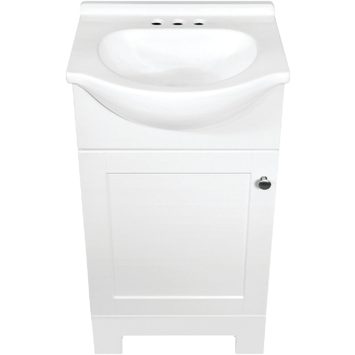 Continental Cabinets European White 18 In. W x 33-1/2 In. H x 12-1/2 In. D Vanity with White Cultured Marble Top