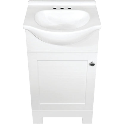 Continental Cabinets European White 18 In. W x 33-1/2 In. H x 12-1/2 In. D Vanity with White Cultured Marble Top