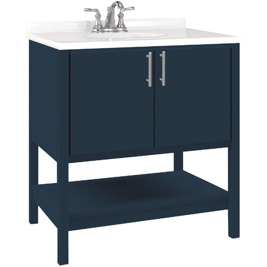 Bertch Essence 30 In. W x 34-1/2 In. H x 21 In. D Cobalt Furniture Style Vanity Base, 2 Door