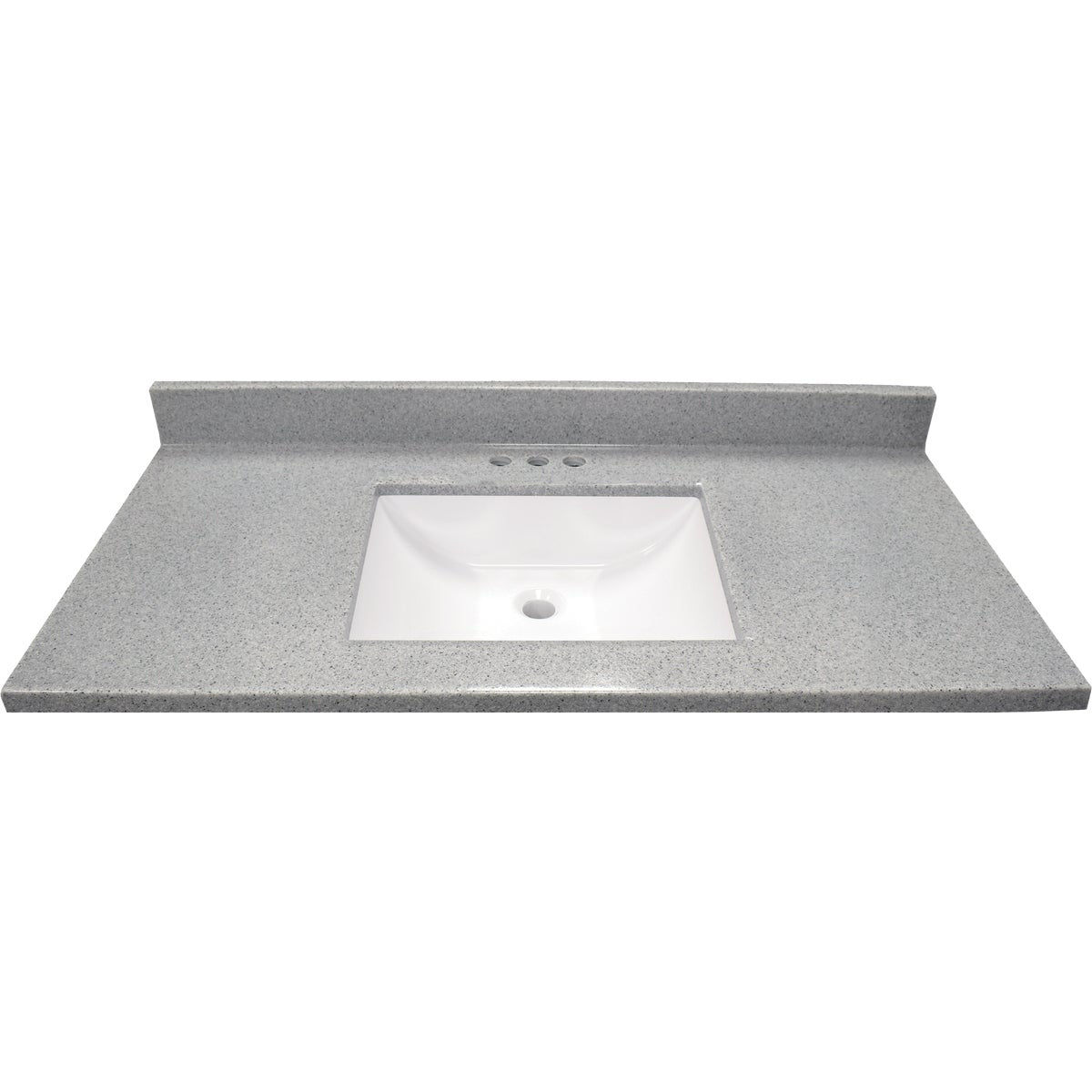 Modular Vanity Tops 37 In. W x 22 In. D Pewter Cultured Marble Vanity Top with Rectangular Wave Bowl