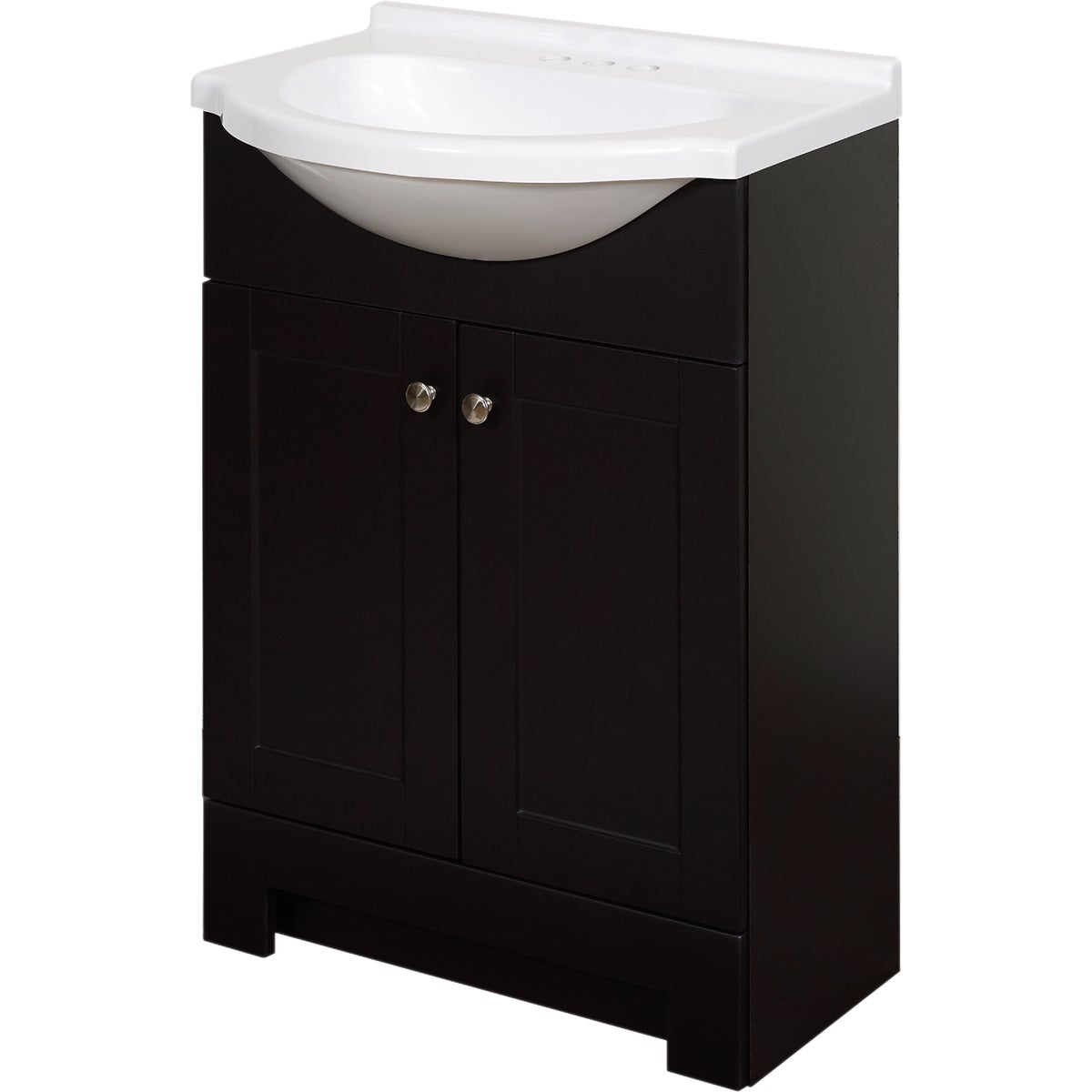 Zenith Zenna Home Espresso 24 In. W x 35 In. H x 18 In. D Euro Vanity with White Cultured Marble Top