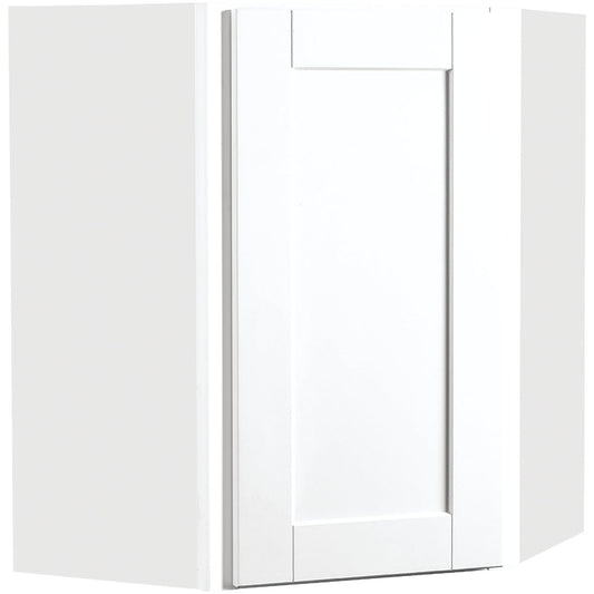 Continental Cabinets Andover Shaker 24 In. W. x 30 In. H. x 12 In. D. White Thermofoil Corner Wall Kitchen Cabinet