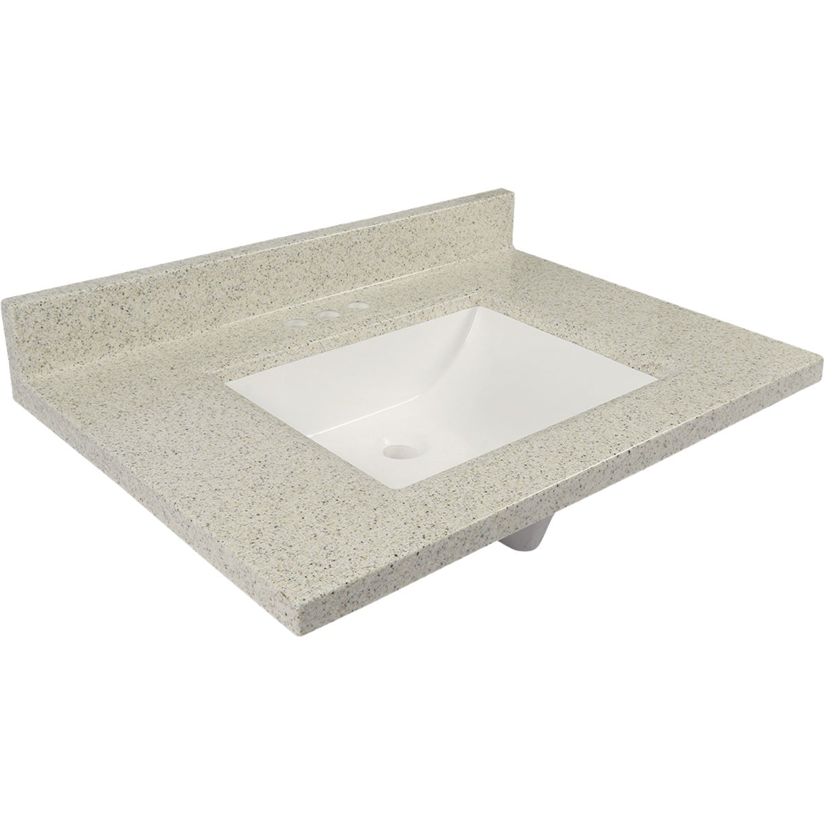 Modular Vanity Tops 31 In. W x 22 In. D Dune Cultured Marble Vanity Top with Rectangular Wave Bowl