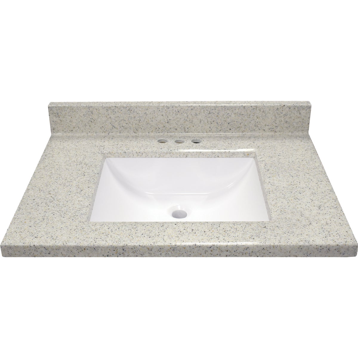 Modular Vanity Tops 31 In. W x 22 In. D Dune Cultured Marble Vanity Top with Rectangular Wave Bowl