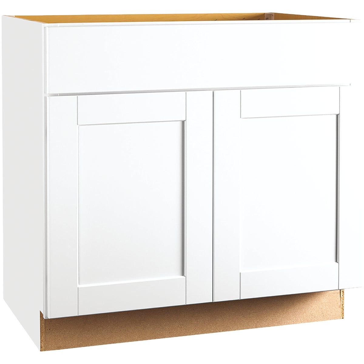 Continental Cabinets Andover Shaker 36 In. W x 34 In. H x 24 In. D White Thermofoil Base Kitchen Cabinet